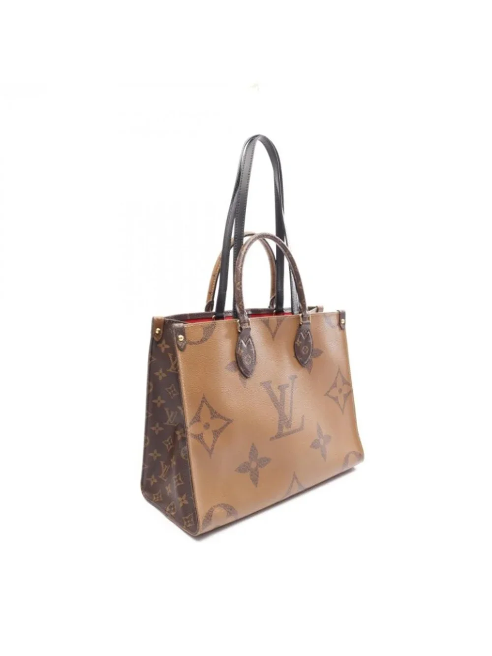 Louis Vuitton Tote Bag On The Go MM Monogram Giant Reverse Canvas Leather